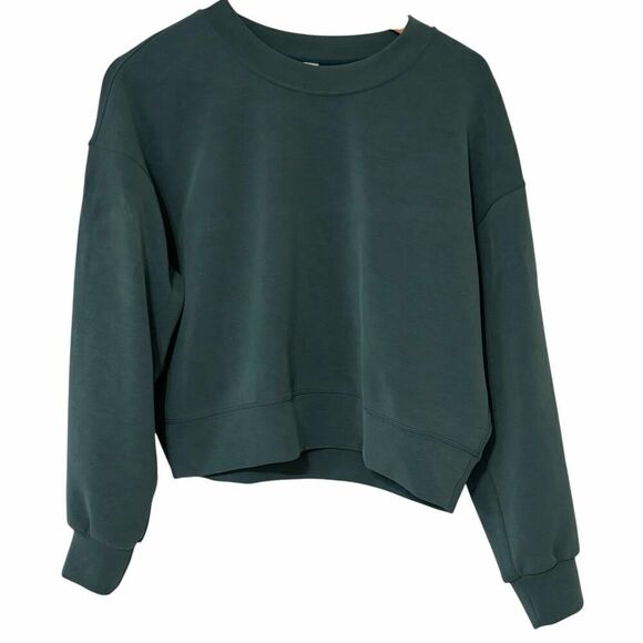 Lululemon Softstreme Perfectly Oversized Cropped Crew Storm Teal - Picture 2 of 9